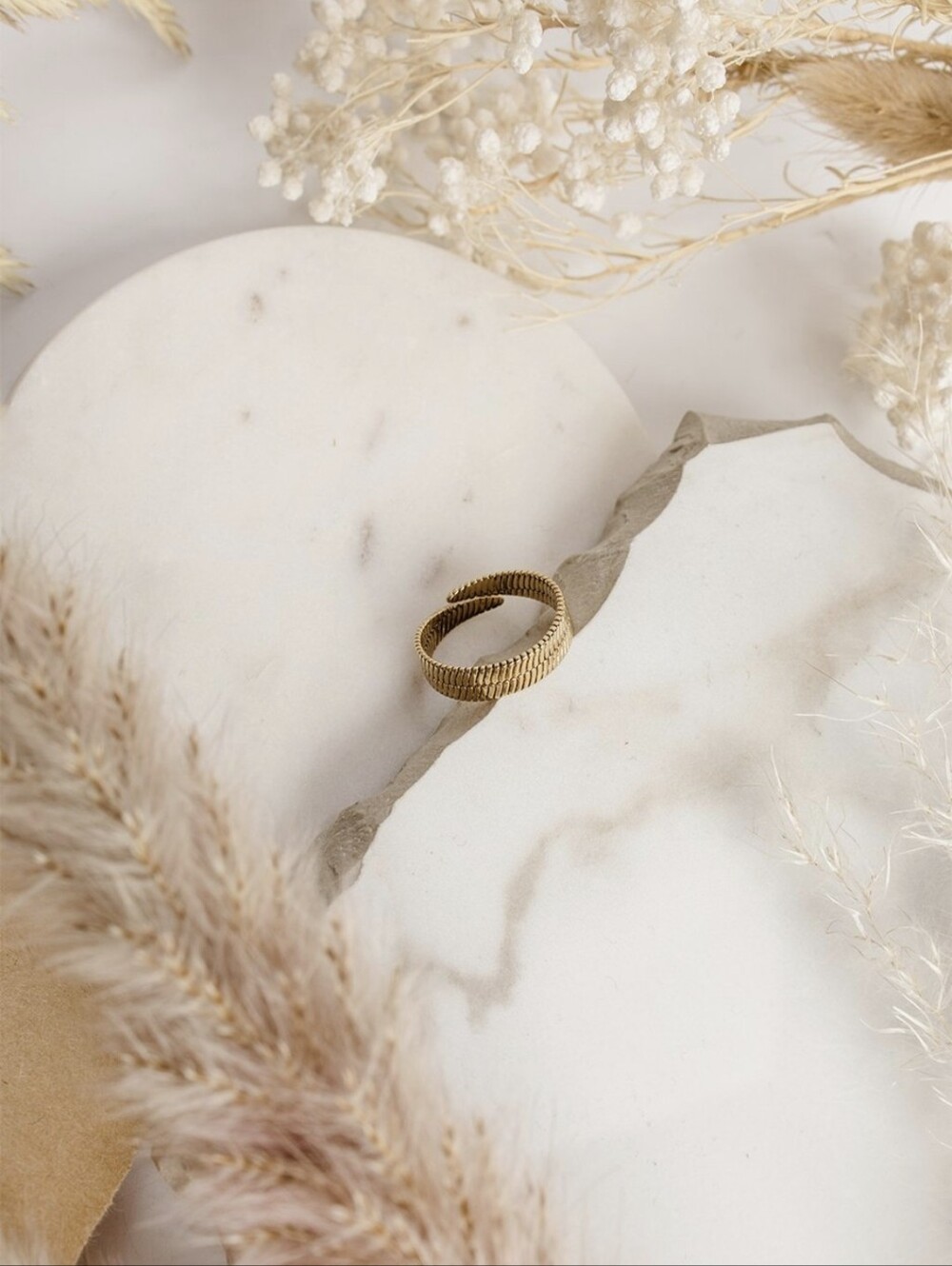 Pilgrim Gold Twisted Ribbed Band Ring One-size-fits-all Adjustable